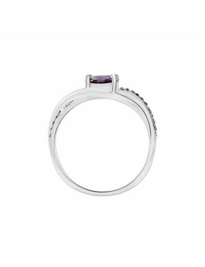 Bague CLEOR en Argent 925/1000 et Oxyde Violet