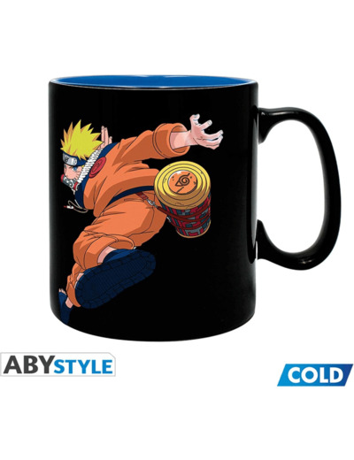 ABYstyle Abysse Corp Naruto Tasse à effet thermique Naruto & Sasuke Noir Imprimé 100% céramique Capacité env. 460 ml Z108990