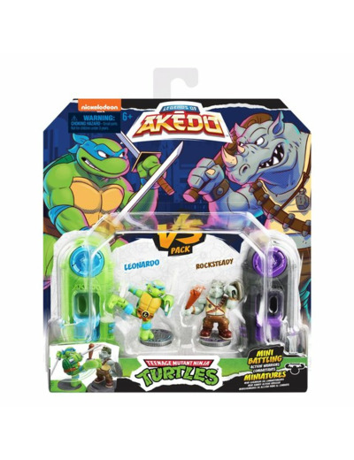 Akedo Tortues Ninja mini battle duel Leonardo vs Krrang