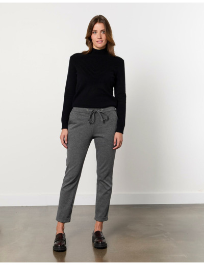 Pantalon 7/8 fuselé à chevrons ANTHRACITE Femme