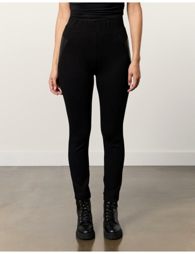 Legging 7/8 resserré uni NOIR Femme