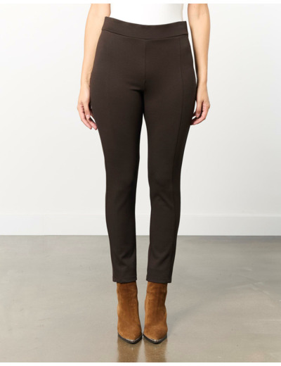 Legging 7/8 resserré uni MARRON Femme