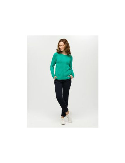 Pull doux vert torsades