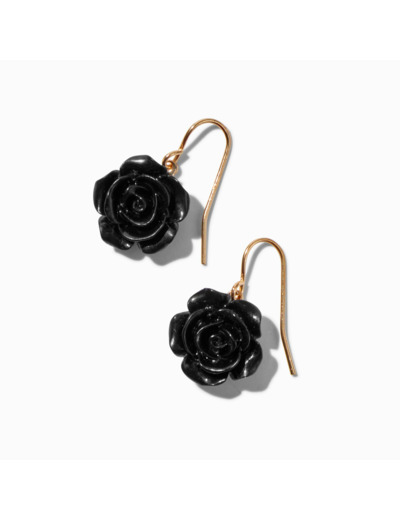 Pendantes 1,5 cm roses sculptées noires