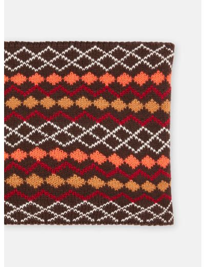 Snood ébène à motif jacquard pour garçon