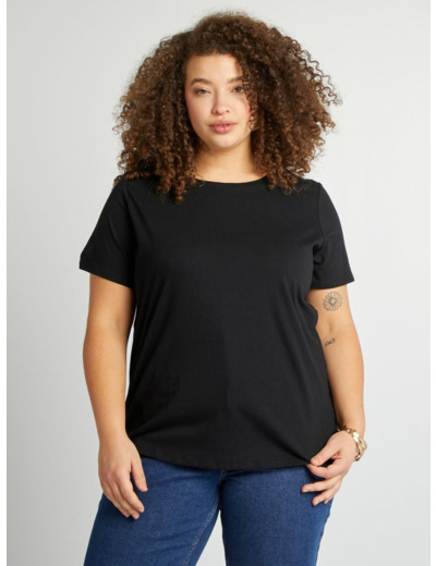 T-shirt en maille jersey manches courtes - noir