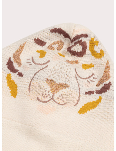 Cagoule beige animation tigre pour fille