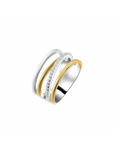 Bague L'ADORÉE en Argent 925/1000 Bicolore et Oxyde Blanc