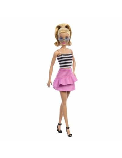 Barbie - poupée fashsionista avec top rayé