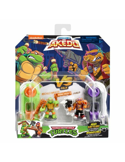 Akedo Tortues Ninja mini battle duel Michelangelo vs Bebop