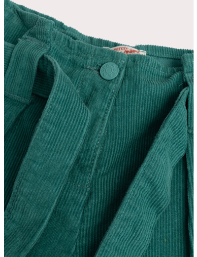 Short bleu vert en velours cotelé pour fille