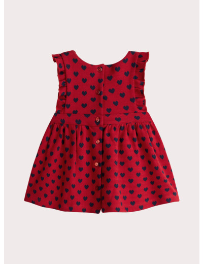 Robe rouge à imprimé cœur pour bébé fille