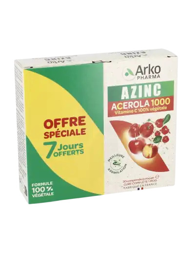 Azinc Vegetal AcÉrola 1000 Vitamine C Cpr À Croquer 2b/30