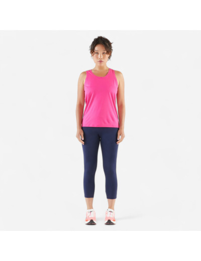 Legging court de running respirant Femme - KIPRUN Run 500 Confort bleu marine