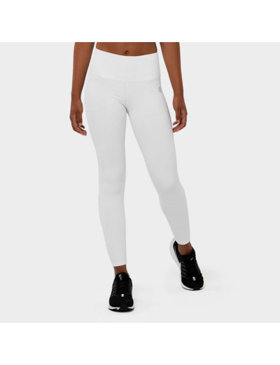 Leggings sport taille mi-haute Fitness Femme Run Blanc