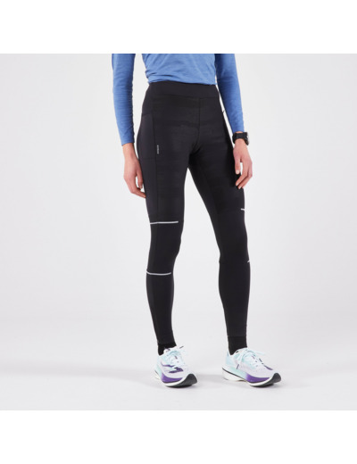 COLLANT RUNNING CHAUD ET DEPERLANT FEMME - KIPRUN WARM RAIN NOIR