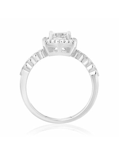 Bague CLEOR en Argent 925/1000 Blanc et Oxyde