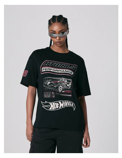 T shirt Jennyfer x Hot wheels noir