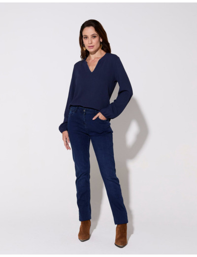 Jean long slim MARINE Femme