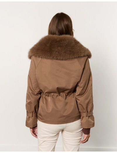 Parka courte unie TAUPE Femme