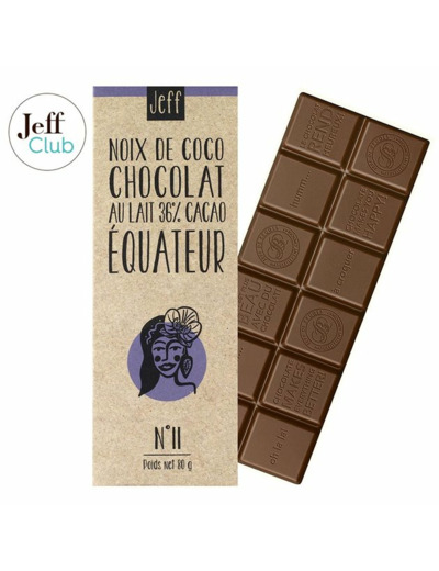 TABLETTE N°11 CHOCOLAT AU LAIT 36% NOIX DE COCO