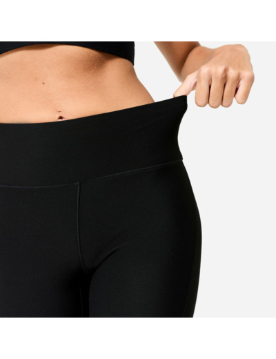 Legging de fitness bas droit femme, noir