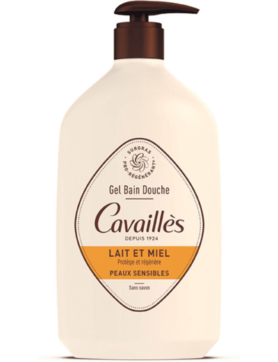 Rogé Cavaillès Gel Bain et Douche Lait et Miel Peaux Sensibles 1 litre