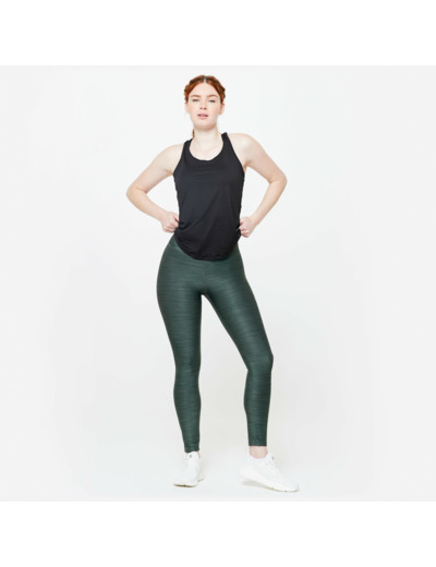 Legging de fitness taille haute femme, vert