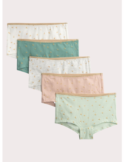 Lot de 5 shorty imprimées pour fille