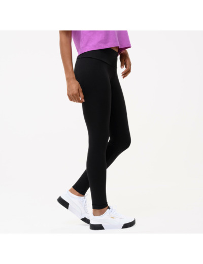 Legging confortable en coton 7/8 femme, noir