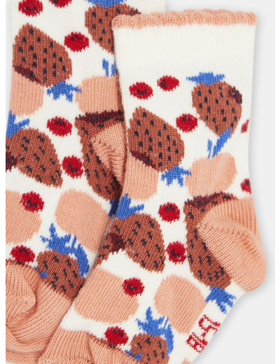 Chaussettes multicolores à imprimé fruits bébé fille