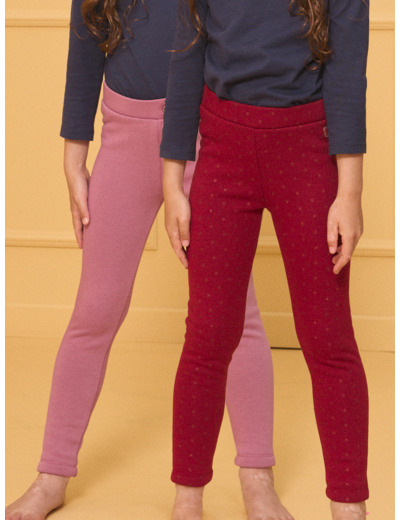 Lot de 2 leggings rose et rouge