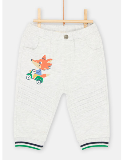 Pantalon gris chiné doux et confortable pour bébé garçon