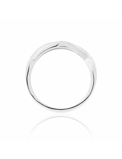 Bague CLEOR en Argent 925/1000 Blanc et Oxyde Blanc