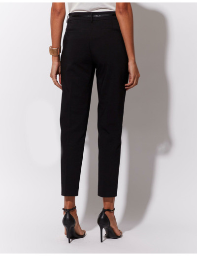 Pantalon 7/8 cigarette uni NOIR Femme