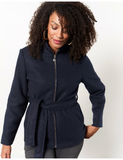 Manteau court uni MARINE Femme