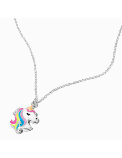 Collier à médaillon licorne phosphorescent