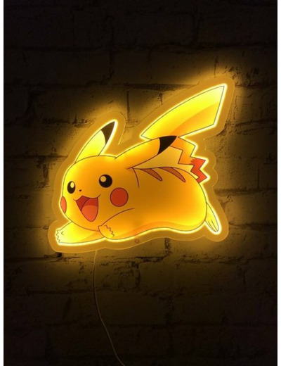 Lampe Murale Néon Style Pikachu, Diffuseur De Lumière Led Pokémon