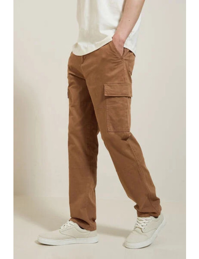 Pantalon cargo droit uni - Camel