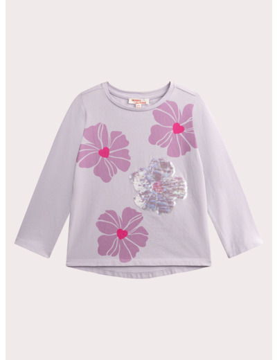 T-shirt lilas imprimé fleuri pour fille