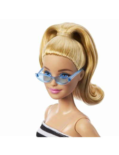 Barbie - poupée fashsionista avec top rayé