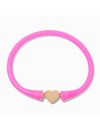 Bracelet en silicone cœur rose