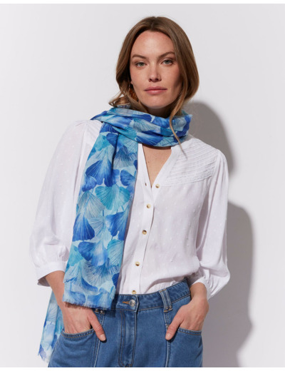 Foulard imprimé BLEU Femme