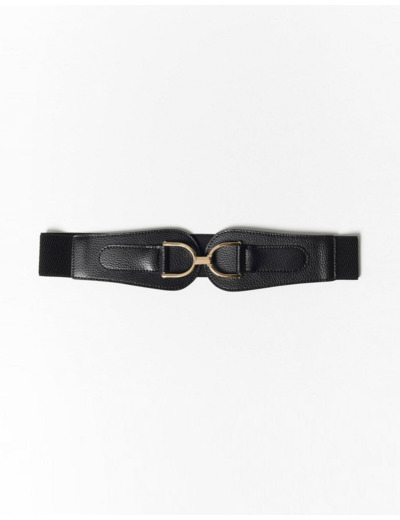 Ceinture large + de 5 cm unie NOIR Femme