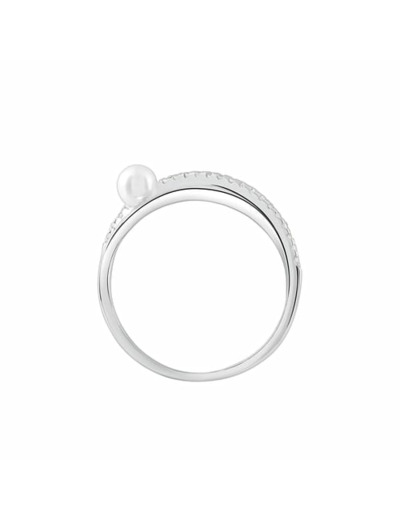 Bague PERLE DE NUIT en Argent 925/1000 et Perle de culture Blanche