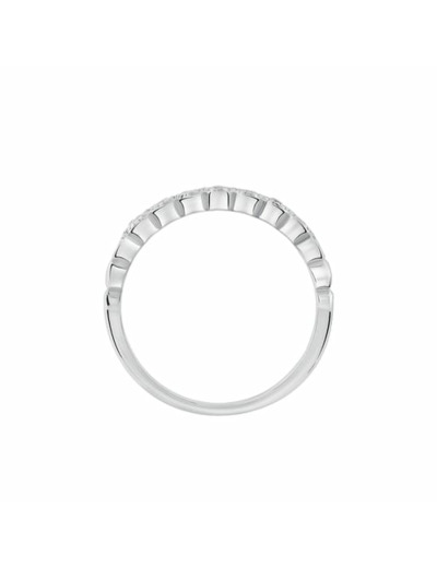 Bague CLEOR en Argent 925/1000 Blanc et Oxyde