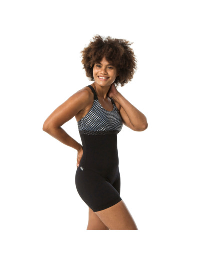 Maillot de bain 1 pièce shorty Aquagym-Aquabike femme Elea Bul noir gris