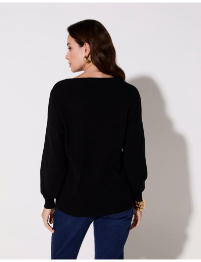 Pull fin uni NOIR Femme