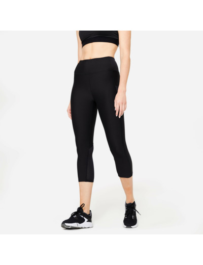 Legging court avec poche téléphone Fitness Cardio Femme Noir