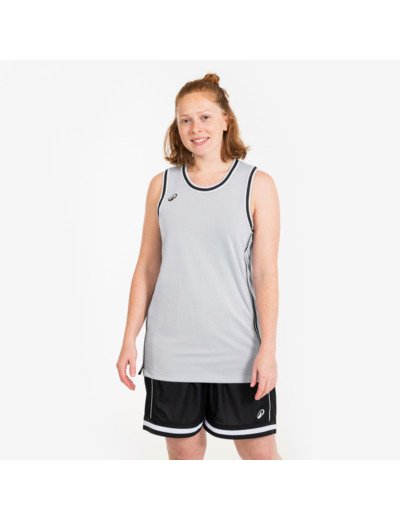 Maillot de Basketball sans manche réversible Adulte - TKR-500 noir blanc